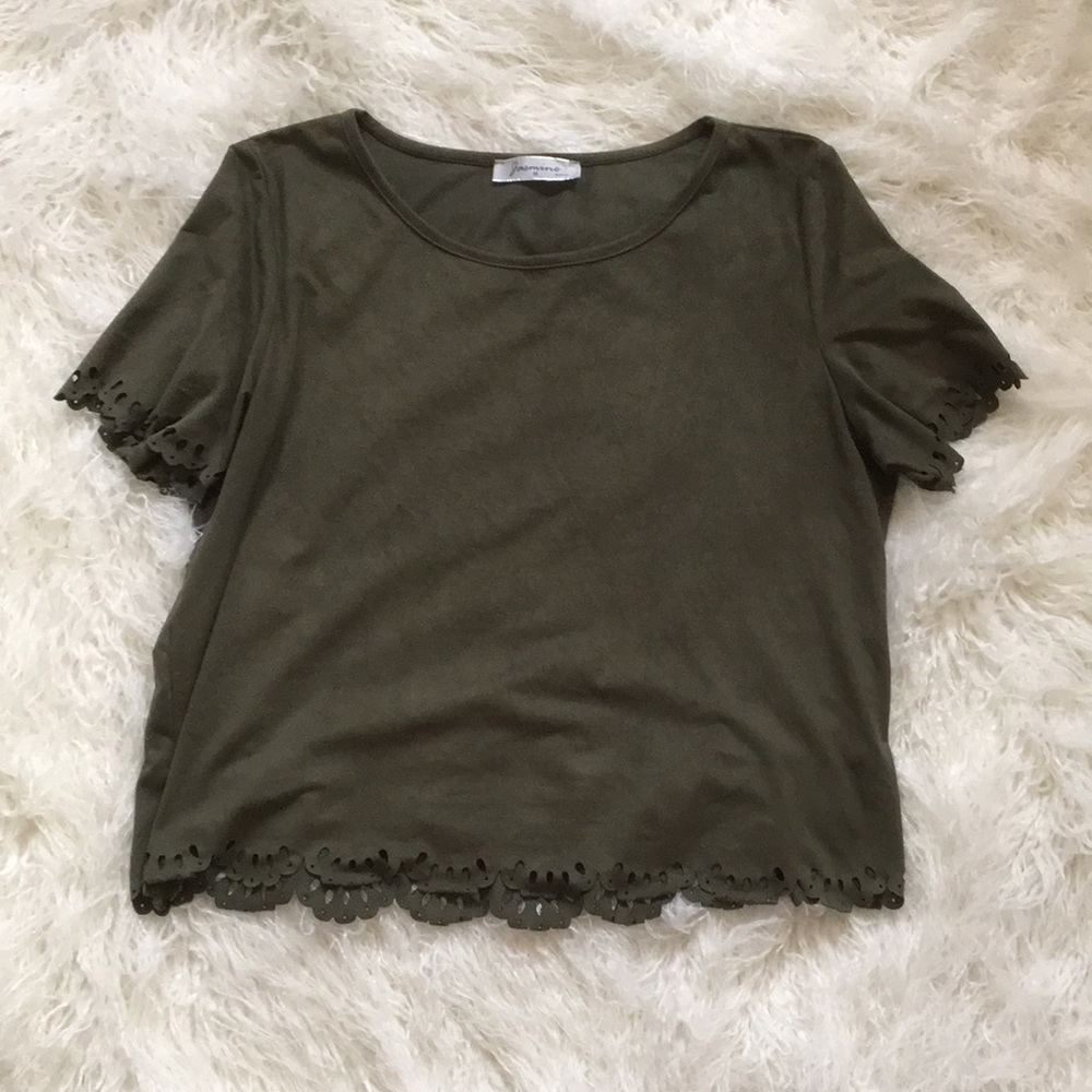 Suede crop top